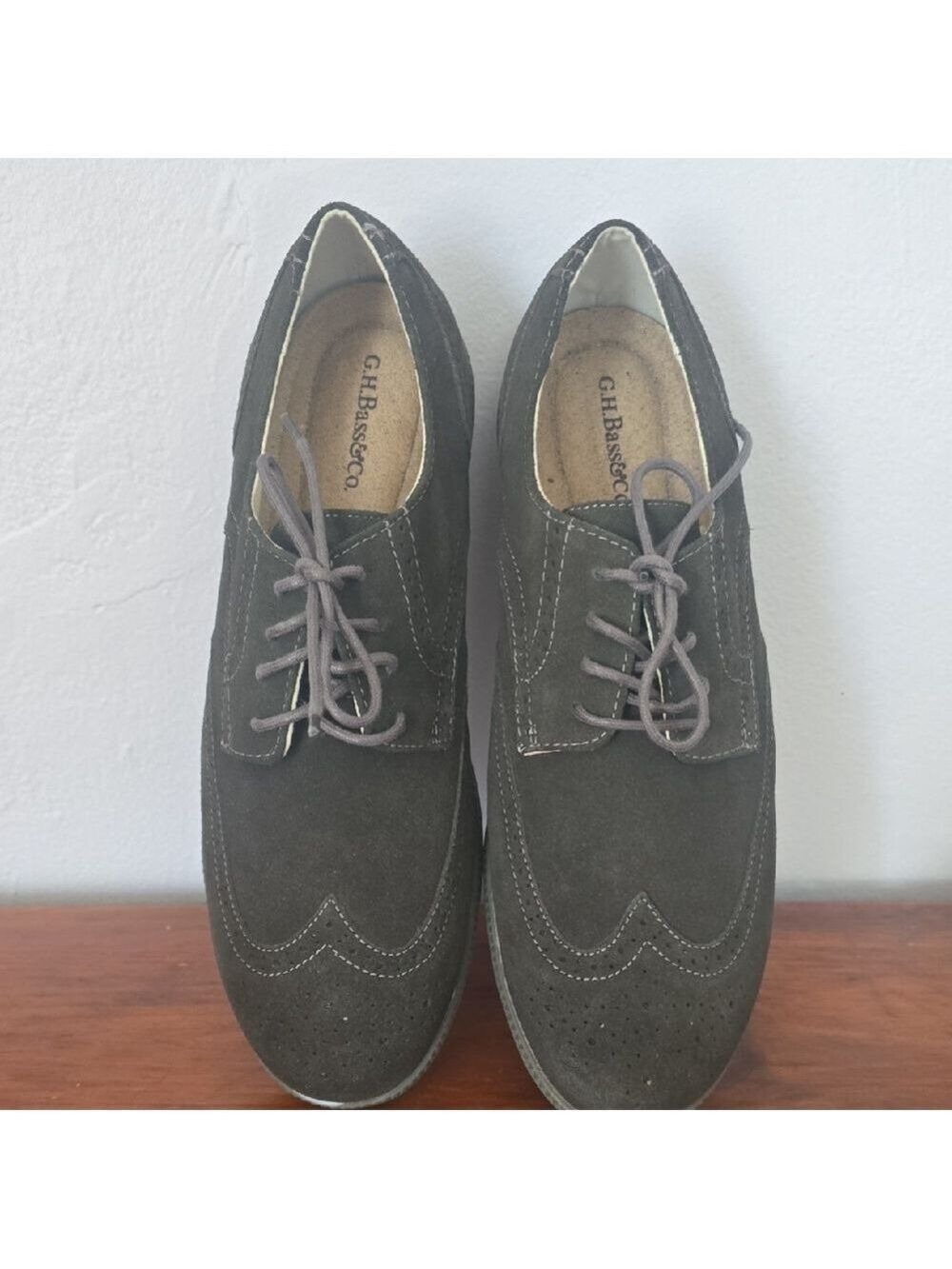 G.H. Bass & Co. Oscar II Men's Grey Suede Wingtip Oxfords Size 13M NWOB